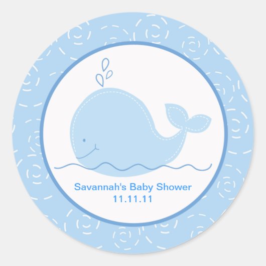 Stickers Little Blue Whale Favor 3 pouces (Devant)