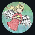 Stickers Little Christmas Angel<br><div class="desc">De l'Imaginaire Art de Molly Harrison,  www.mollyharrisonart.com. Veuillez consulter mon site pour plus d'informations sur moi et mon art. Merci de chercher!</div>
