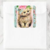Stickers Little Kitten vintage Floral Shabby Chic (Sac)