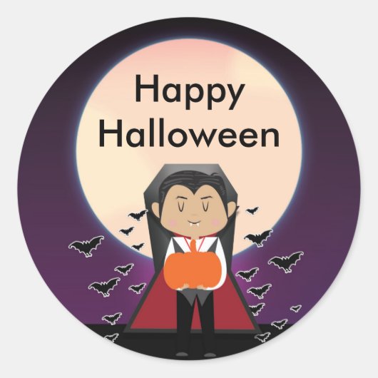 Stickers Little Vampire Dracula Halloween Party (Devant)