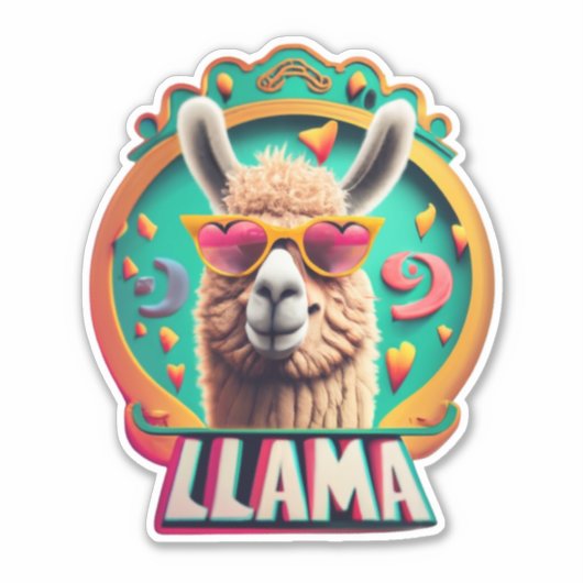 Stickers Llama Le cadeau parfait pour les Amoureux (Devant)