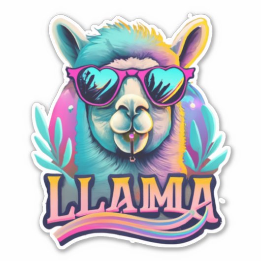 Stickers Llama où le plaisir rencontre la mode (Devant)