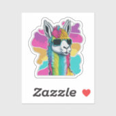 Stickers Llama pour le journalisme et le scrapbook (Feuille)