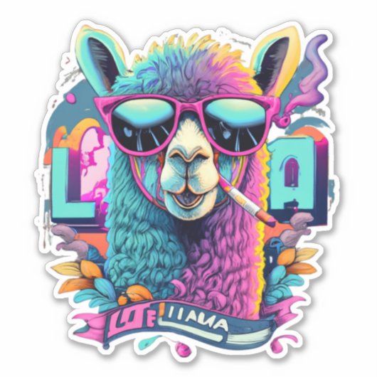 Stickers Llama pour le journalisme et le scrapbook (Devant)