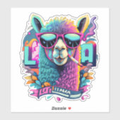 Stickers Llama pour le journalisme et le scrapbook (Feuille)