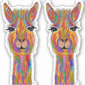 Stickers Llama Vinyl mignonne et colorée (Devant)