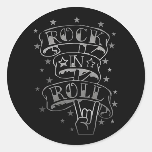 Stickers Logo Black & Silver Rock & Roll (Devant)