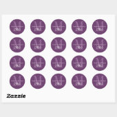 Stickers Logo Mariage Monogramme violet (Feuille)