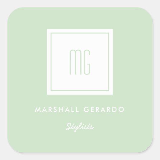 Stickers Logo Professionnel Monogramme Blanc Coule (Devant)