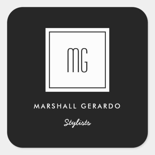 Stickers Logo Professionnel Monogramme Blanc Coule (Devant)