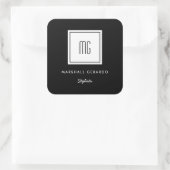 Stickers Logo Professionnel Monogramme Blanc Coule (Sac)