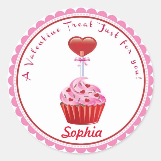 Stickers Lollipop Cupcake de la Saint-Valentin (Devant)