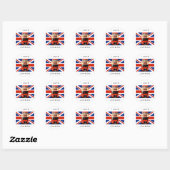 Stickers Londres avec Bus et British Flag 2 (Feuille)