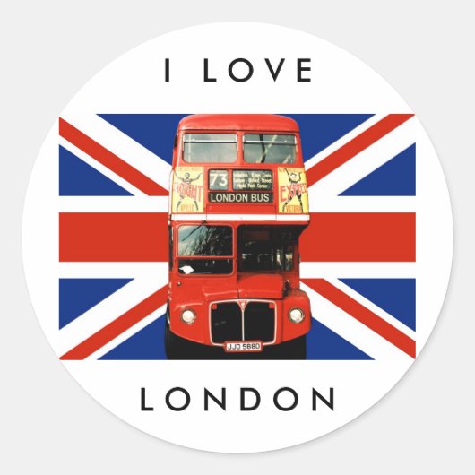 Stickers Londres avec Bus et British Flag 2 (Devant)