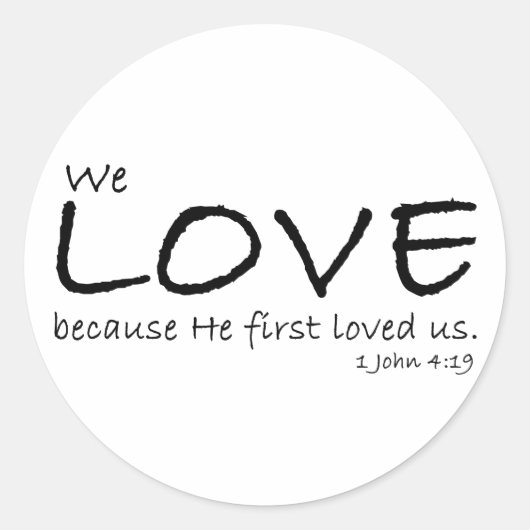 Stickers Love (1 John 4:19) (Devant)