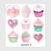 Stickers Love Cupcake - Collection 1 (Feuille)