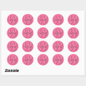 stickers LOVE en rose (Feuille)