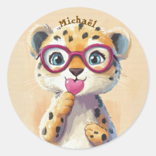Stickers Luipaard Valentijnsdag Kinderen School