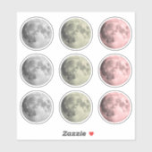 Stickers Lunar Space Pleines lunes assortis (Feuille)