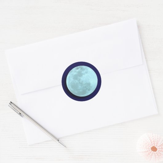 Stickers Lune Bleue Pleine (Enveloppe)
