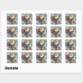 Stickers Lune Whimsical et ville (Feuille)