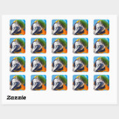Stickers Macaw bleu et jaune (Feuille)