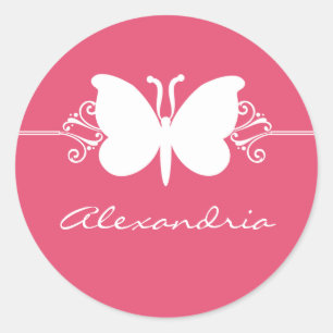 Stickers Magenta Butterfly