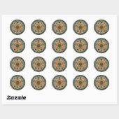 Stickers Magique Rose cosmique Mandala Round (Feuille)