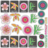 Stickers Mah Jongg 4 Fleurs (Devant)