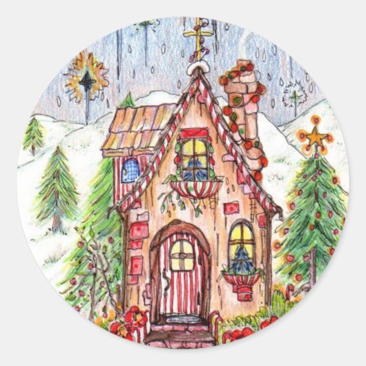 stickers maison de Noël lg 3" (Devant)