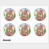 stickers maison de Noël lg 3" (Feuille)