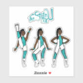 Stickers Majorette / Danseuse Aqua Jumpsuit A (Feuille)