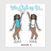 Stickers Majorette / Danseuse Aqua Ribbon (Feuille)