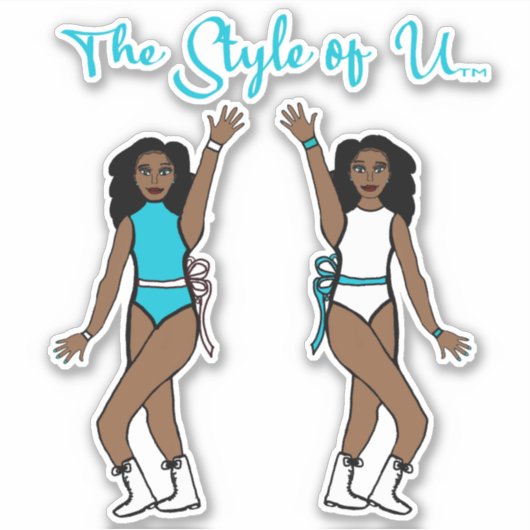 Stickers Majorette / Danseuse Aqua Ribbon (Devant)