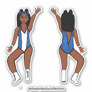 Stickers Majorette / Danseuse Bleu Étincelle #1