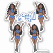 Stickers Majorette / Danseuse Bleu & Gris (Devant)