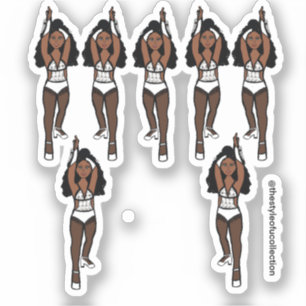 Stickers Majorette / Danseuse Bordure blanche / no