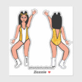 Stickers Majorette / Danseuse Étincelle Jaune #2 (Feuille)