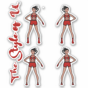 Stickers Majorette / Danseuse Fraise 2