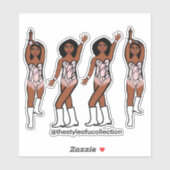 Stickers Majorette / Danseuse Frange Iridescente # (Feuille)