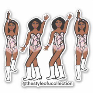 Stickers Majorette / Danseuse Frange Iridescente #