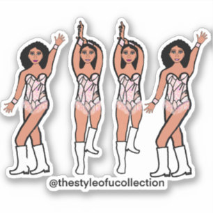 Stickers Majorette / Danseuse Frange Iridescente #