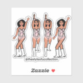 Stickers Majorette / Danseuse Frange Iridescente # (Feuille)