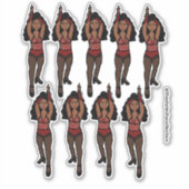Stickers Majorette / Danseuse Frange rouge / noir  (Devant)
