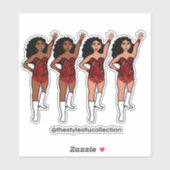 Stickers Majorette / Danseuse Franges rouges (Feuille)