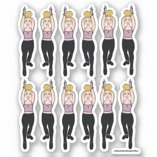 Stickers Majorette / Danseuse Lilac Black 2 (Devant)