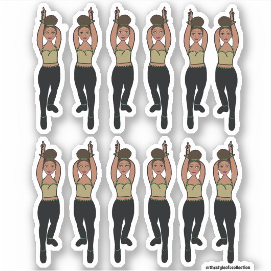 Stickers Majorette / Danseuse Mint Noir (Devant)