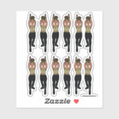 Stickers Majorette / Danseuse Mint Noir (Feuille)