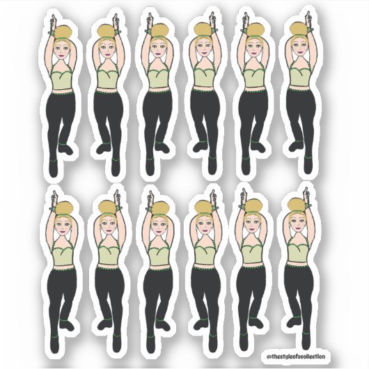 Stickers Majorette / Danseuse Monnaie Noir 2 (Devant)