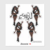 Stickers Majorette / Danseuse Noir & Blanc A (Feuille)